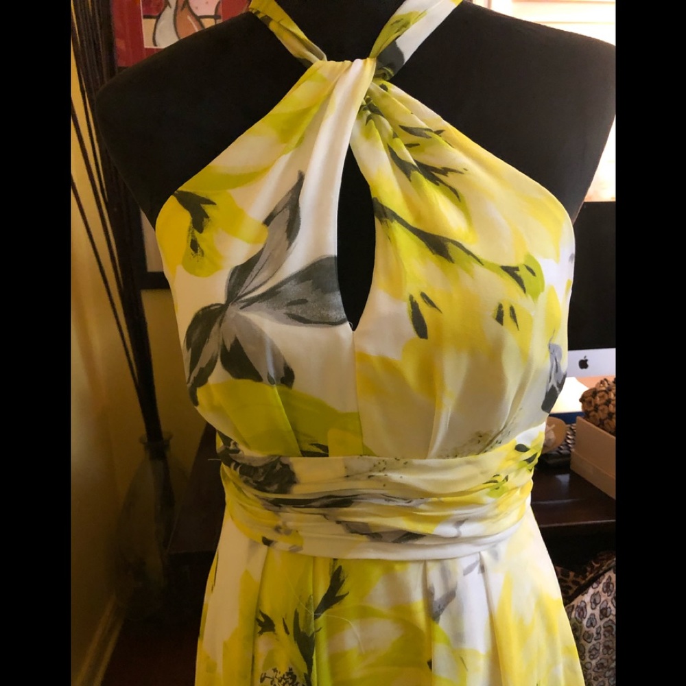 Dressy, sleeveless yellow maxi dress